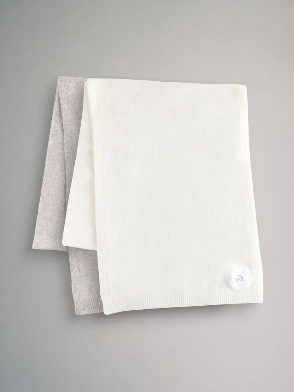 Sale The Set 2 Pack Fine Knit Scarf Set Oatmeal/Cream