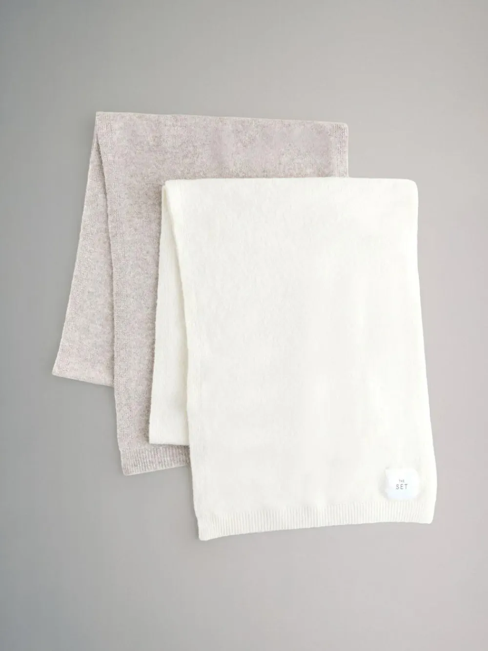 Sale The Set 2 Pack Fine Knit Scarf Set Oatmeal/Cream