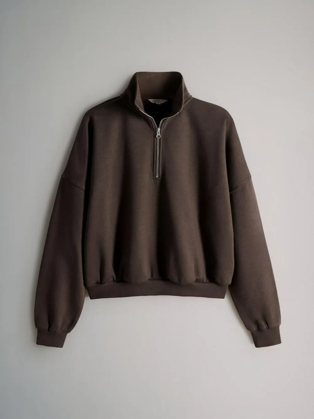 The Set 2 Pack Half Zip Funnel Neck Sweatshirts Pink/Chocolate Brown^Women Hoodies & Sweatshirts