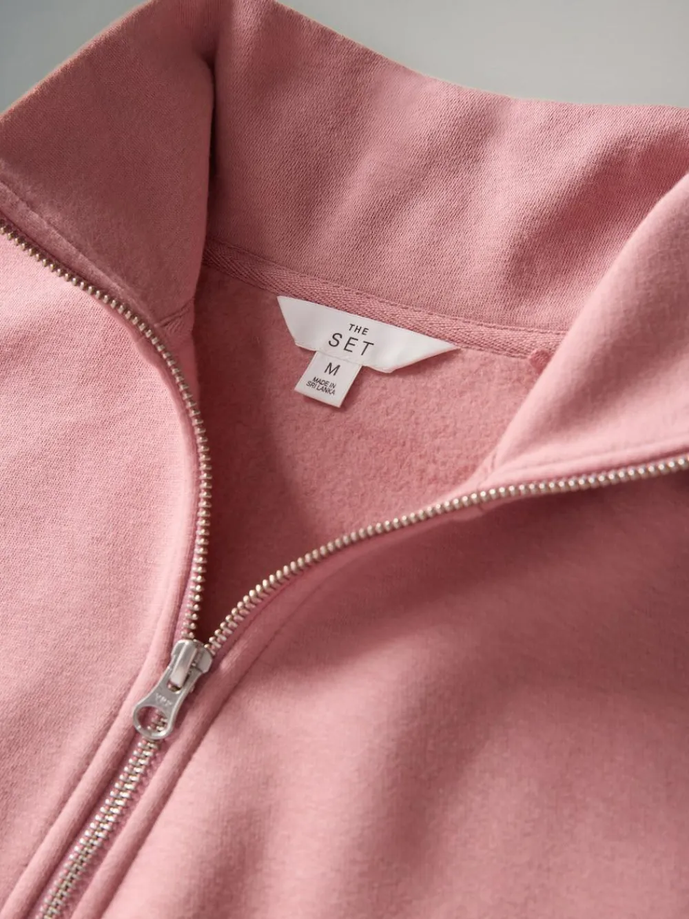 The Set 2 Pack Half Zip Funnel Neck Sweatshirts Pink/Chocolate Brown^Women Hoodies & Sweatshirts