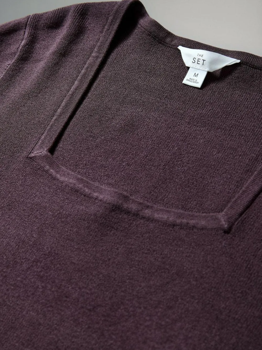 The Set 2 Pack Knitted Square Neck Dress Burgundy Plum/Navy Blue Tipped^Women Midi Dresses|Knitwear