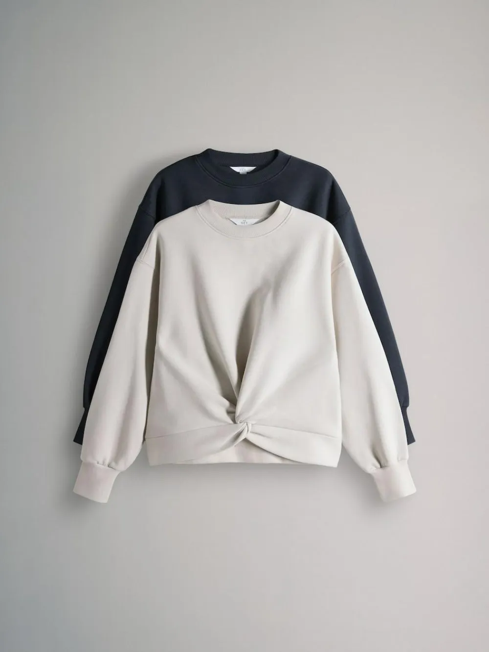 The Set 2 Pack Knot Front Sweatshirt Navy/Cream^Women Nightwear|Hoodies & Sweatshirts