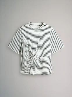 The Set 3 Pack Knot Front T-Shirts Black/White/Stripe^Women Nightwear|Tops & T-Shirts