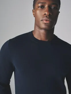 Best The Set 4 Pack Long Sleeve Knitted Crew Jumpers Black/Navy Blue/Khaki/Brown