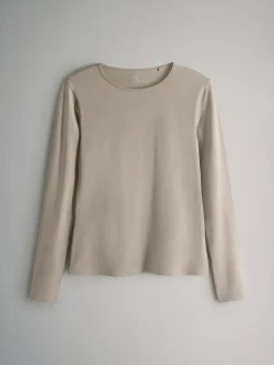 Sale The Set 7 Pack Long Sleeve Crew Neck T-Shirts Chocolate Brown/ Taupe Brown/ Light Brown/ Neutral