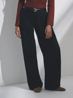 Discount The Set 2 Pack Low Rise Wide Leg Denim Jeans Black/Mid Blue