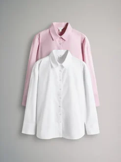 Discount The Set 2 Pack Oxford Shirts Pale Pink/White
