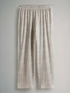 New The Set 2 Pack Polyester Viscose Blend Button Through Long Pyjamas with Piping Animal/Pink