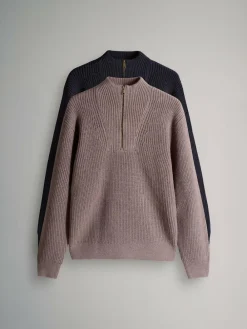 The Set 2 Pack Quarter Zip Neck Jumpers^ Knitwear|Knitwear