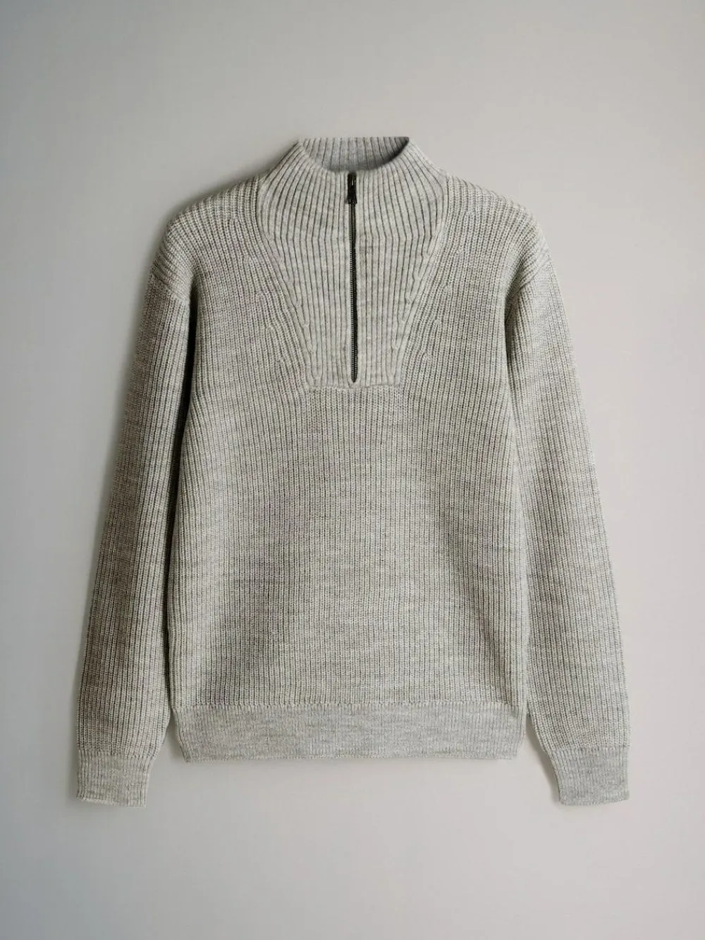 Sale The Set 2 Pack Quarter Zip Neck Jumpers Grey Marl