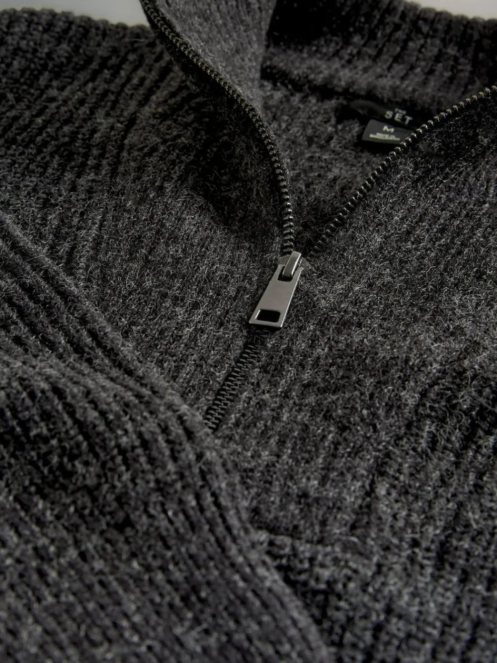 Sale The Set 2 Pack Quarter Zip Neck Jumpers Grey Marl