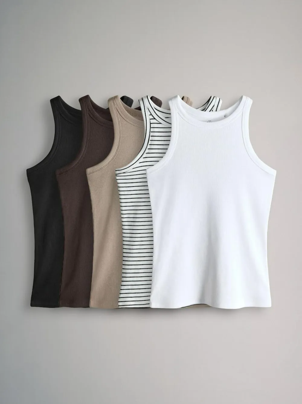 The Set 5 Pack Racer Ribbed Vests^Women Sportswear