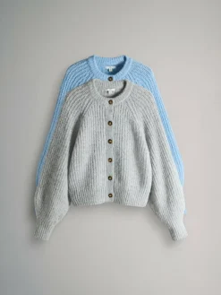 The Set 2 Pack Ribbed Chunky Knitted Cardigans^Women Knitwear|Knitwear