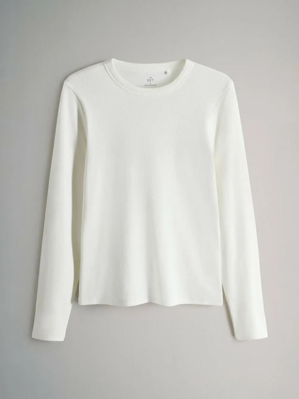 The Set 5 Pack Ribbed Long Sleeve T-Shirts Brown/Pink/White/Stripe^Women Nightwear|Tops & T-Shirts