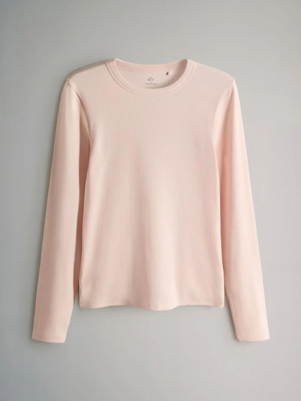 The Set 5 Pack Ribbed Long Sleeve T-Shirts Brown/Pink/White/Stripe^Women Nightwear|Tops & T-Shirts