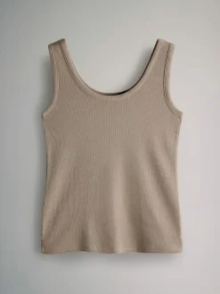 The Set 5 Pack Ribbed Scoop Neck Vests^Women Sportswear