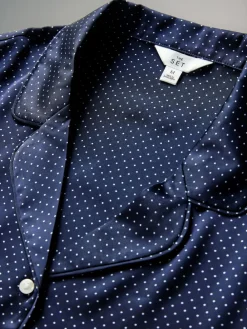 Clearance The Set 2 Pack Satin Nightshirts Navy Spot/Berry