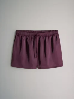 The Set 2 Pack Satin Pyjamas Shorts Burgundy/Navy Polka Dot^Women Pyjamas