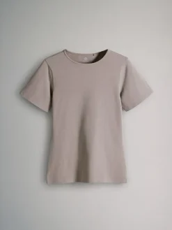 New The Set 5 Pack Short Sleeve Fitted Crew Neck T-Shirts Black/Brown/Neutral/Nude/White