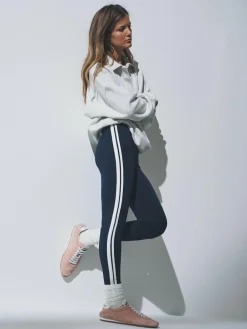 The Set 3 Pack Side Stripe Leggings Black/Navy Blue/Grey^Women Leggings & Sweatpants