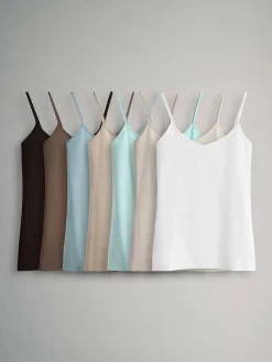 The Set 7 Pack Thin Strap Vest Tops^Women Tops & T-Shirts