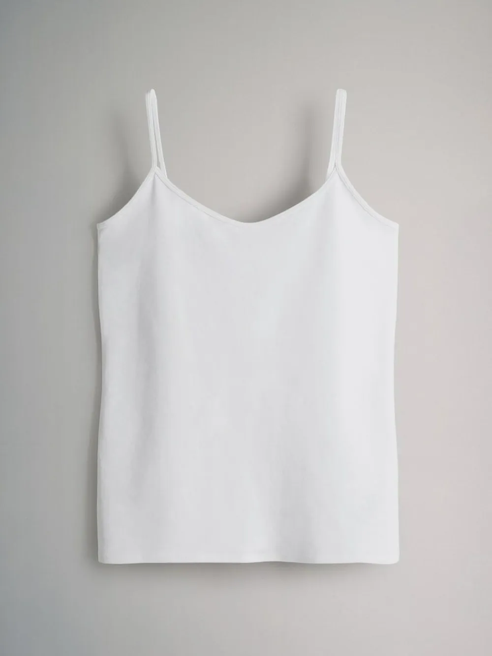 Best The Set 5 Pack Thin Strap Vest Tops Black/Grey/Stripe/Light Grey Marl/White