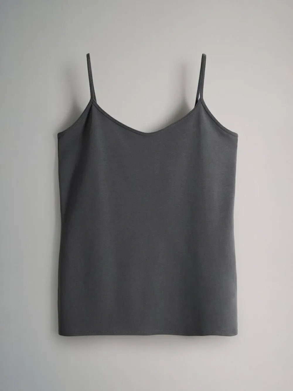Best The Set 5 Pack Thin Strap Vest Tops Black/Grey/Stripe/Light Grey Marl/White