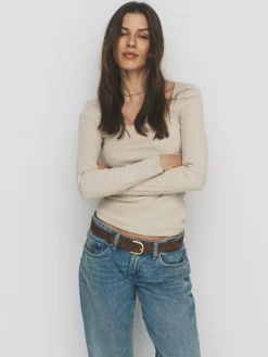 The Set 4 Pack Trim Square Neck Ribbed Tops^Women Nightwear|Tops & T-Shirts