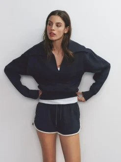 The Set 2 Pack Trophy Neck Long Sleeve Sweat Tops Navy/Cream^Women Hoodies & Sweatshirts