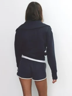 The Set 2 Pack Trophy Neck Long Sleeve Sweat Tops Navy/Cream^Women Hoodies & Sweatshirts