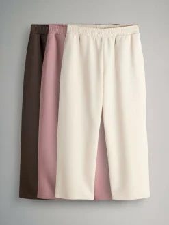 The Set 3 Pack Wide Leg Joggers Chocolate Brown/Pink/Cream^Women Leggings & Sweatpants|Nightwear