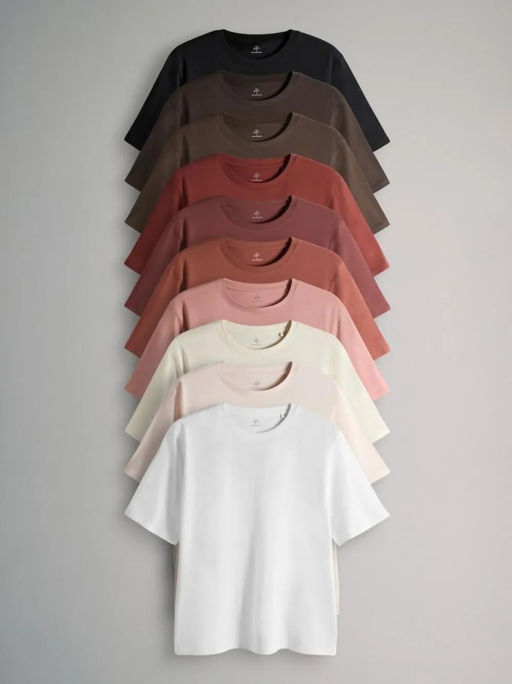 The Set Black/White/Red/Neutrals 10 Pack Short Sleeve Relaxed Fit Crew Neck T-Shirts^Women Nightwear|Tops & T-Shirts