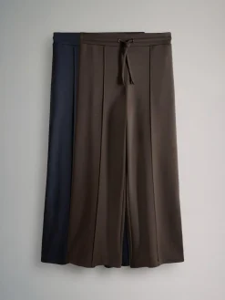 The Set Modal Straight Leg Joggers 2 Pack Navy Blue/Chocolate Brown