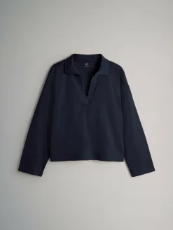 The Set Navy/Stone/Stripe 3 Pack Long Sleeve Heavyweight Rugby T-Shirts