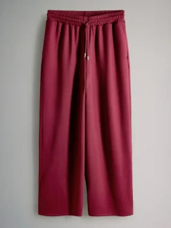 Outlet The Set Oversized Modal Zip Through Sweatshirt & Joggers Set Burgundy Red