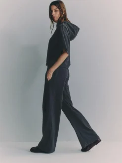 The Set Soft Touch Ribbed Sweat Hoodie And Joggers Set Grey