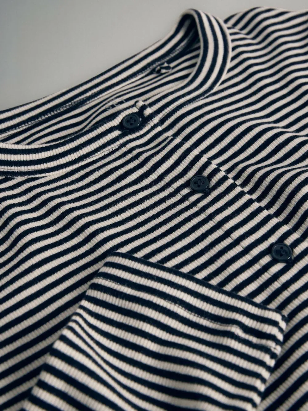 Hot The Set Stripe 2 Pack Button Through Long Sleeve Top and Drawstring Trousers Co-Ord Set