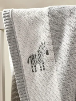 Hot The White Company Baby Grey Cotton Safari Animal Blanket