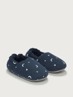 The White Company Blue Glow In The Dark Moon And Star Slippers^BOY Nightwear