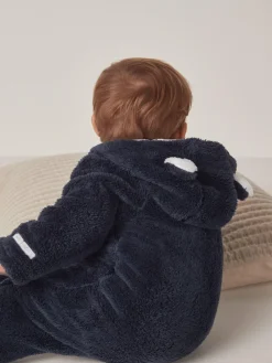 The White Company Blue Navy Fleece Romper^ Rompers & Overalls