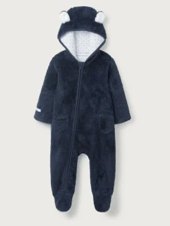 The White Company Blue Navy Fleece Romper^ Rompers & Overalls