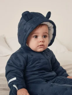 The White Company Blue Star Quilted Pramsuit^BOY Coats, Jackets & Pramsuits|Coats, Jackets & Pramsuits
