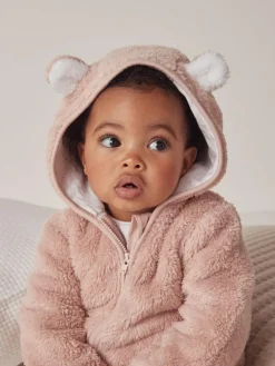 The White Company Pink Fleece Romper^ Rompers & Overalls