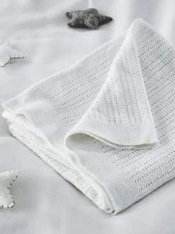 The White Company Cellular Satin Winter Blanket White