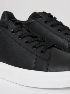 Threadbare Black Court Trainers^ Sneakers
