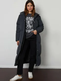 Outlet Threadbare Maxi Puffer Jacket Black