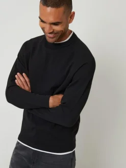 Threadbare Mock T-Shirt Textured Knit Crew Neck Jumper^ Knitwear|Knitwear