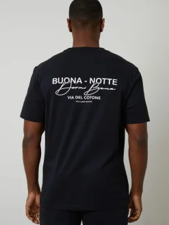 Outlet Threadbare Peached Cotton Graphic Lounge Set Black