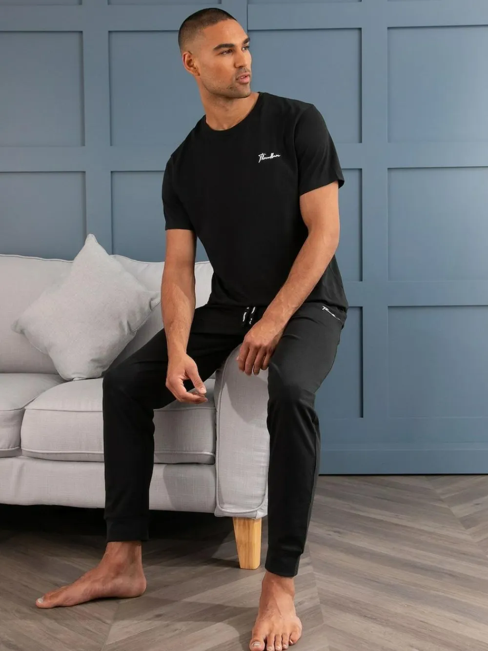 New Threadbare Black Pyjamas Set