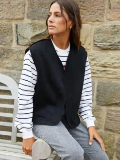 Sale Threadbare Reversible Borg Gilet Black